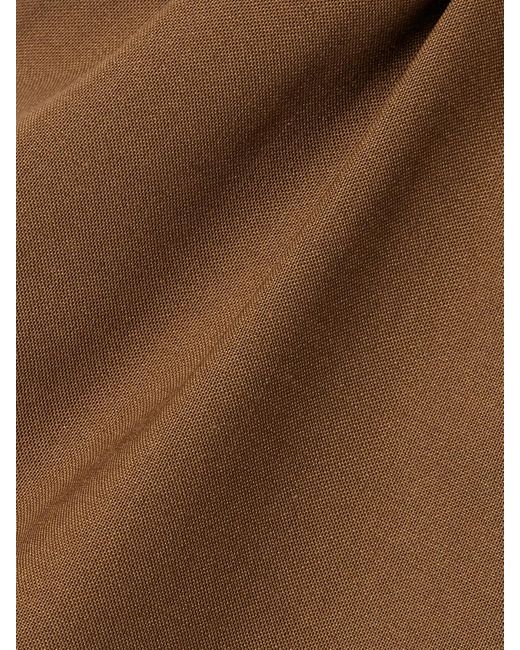 Max Mara Brown Tabarin Shorts Aus Einer Mischung Aus Wolle, Mohair Und Seide Mit Falten