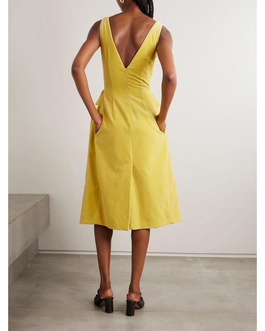 J.W. Anderson Yellow Cotton-Velvet Midi Dress