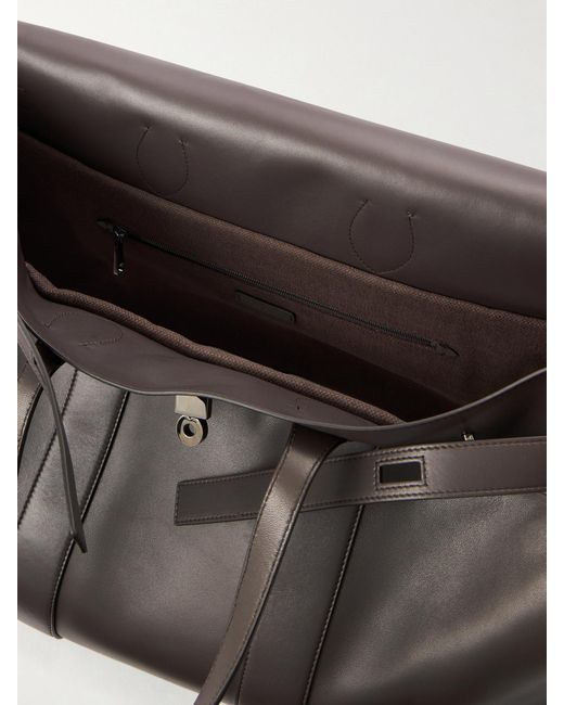 Brunello Cucinelli Black Leather Weekend Bag