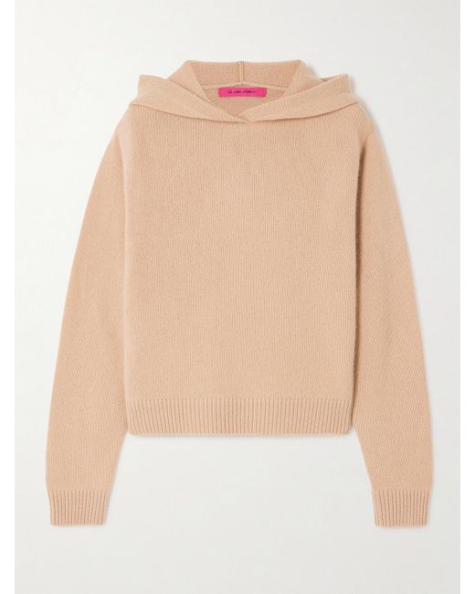 The Elder Statesman Natural Cropped Cashmere Hoodie