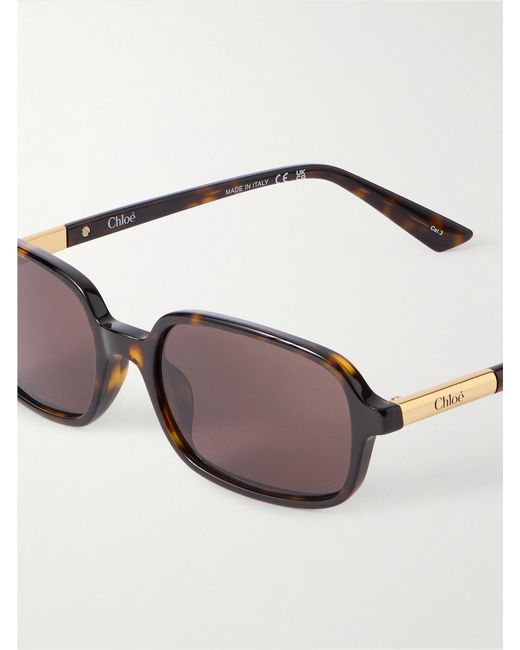 Chloé Multicolor Judy Rectangle-Frame Acetate Sunglasses
