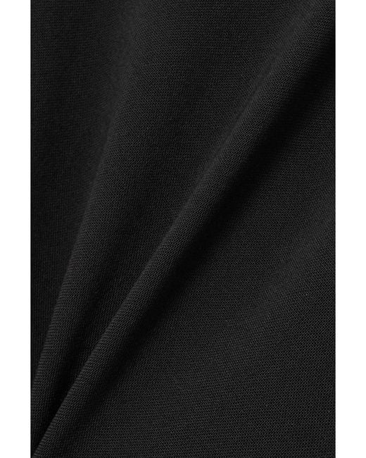 Givenchy Black Grain De Poudre Stretch Wool-Blend Halterneck Midi Dress