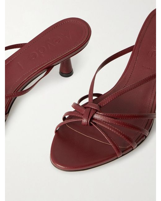 Aeyde Red Abby Leather Mules