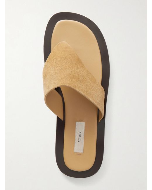 Totême  White Suede Thong Sandals