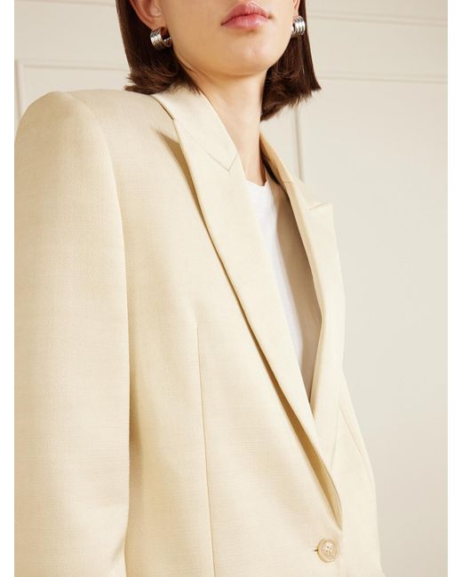 Another Tomorrow Natural Oversized Twill Blazer