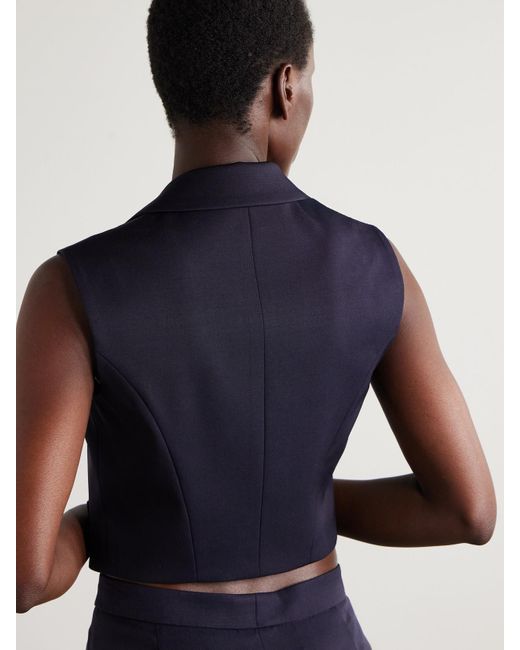 Alexander McQueen Blue Weste Aus Grain De Poudre Aus Wolle