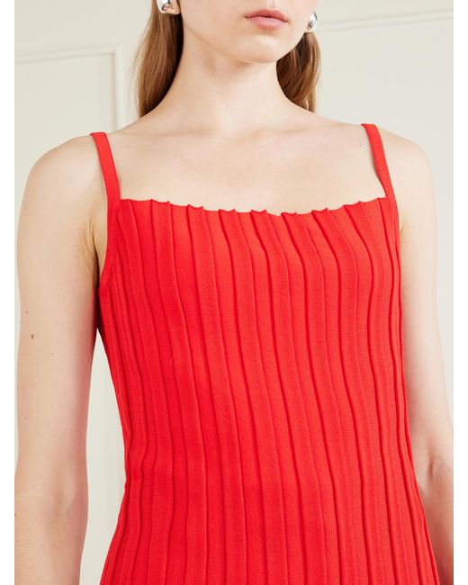 Staud Red Skye Ribbed Jersey Tank