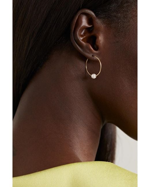 Melissa Joy Manning Natural 14-Karat Recycled Pearl Hoop Earrings