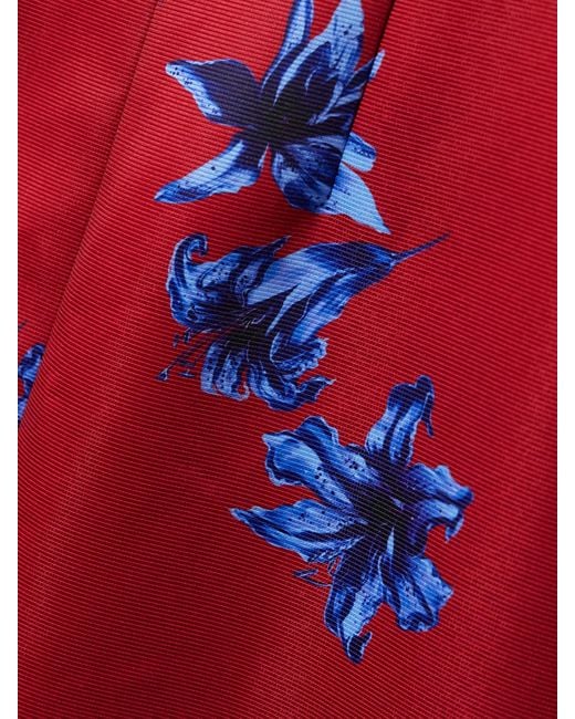 Octavie Paneled Floral-Print Faille Midi Dress Emilia Wickstead en coloris Red