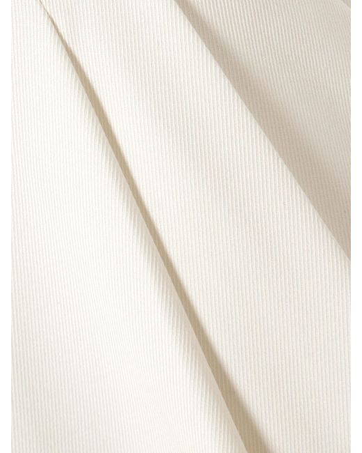 St. Agni White Pleated Wool-Blend Twill Wide-Leg Pants