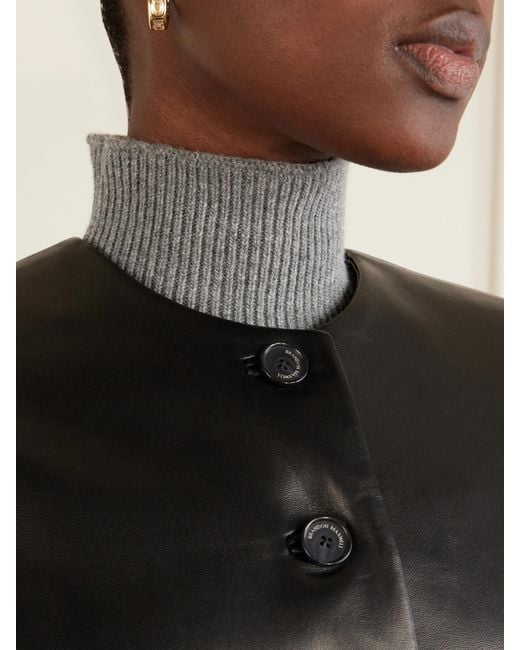 Brandon Maxwell Black The Ryder Leather Jacket