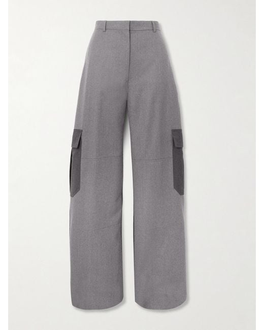 Stella McCartney Gray Hose Mit Weitem Bein Aus Wolle