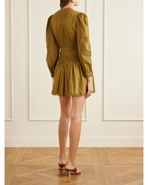 Ulla Johnson Natural Elysia Broderie Anglaise Cotton Mini Dress