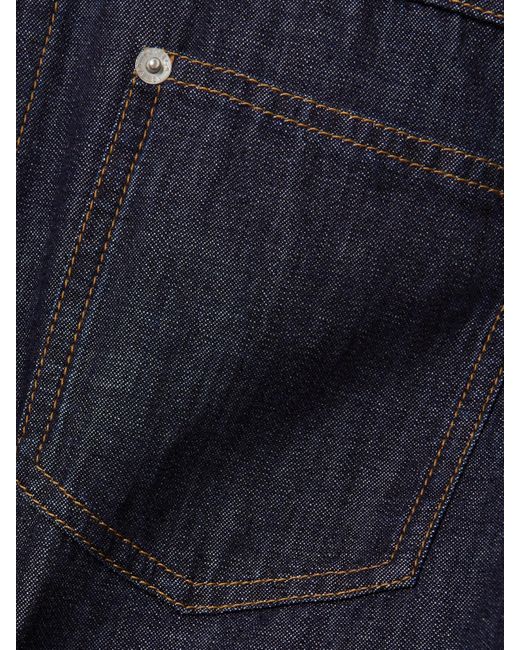 Bottega Veneta Blue Intrecciato Suede-Trimmed Denim Jacket