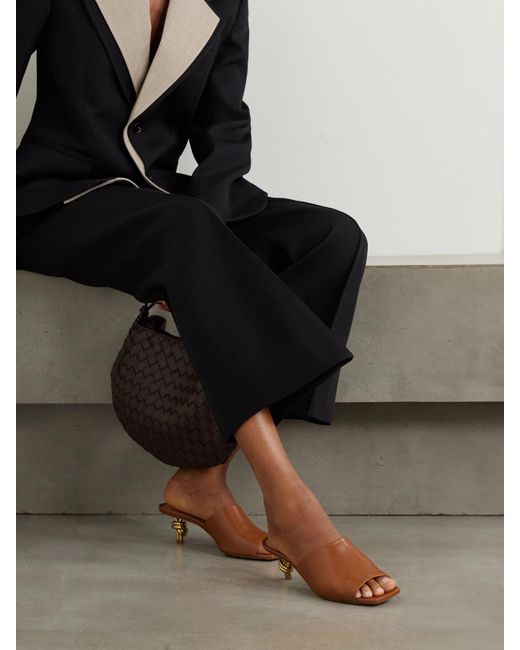 Bottega Veneta Brown Knot Leather Mules