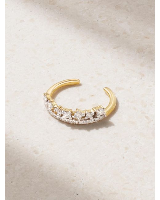 STONE AND STRAND Metallic Sparks Fly 10-Karat Diamond Ear Cuff