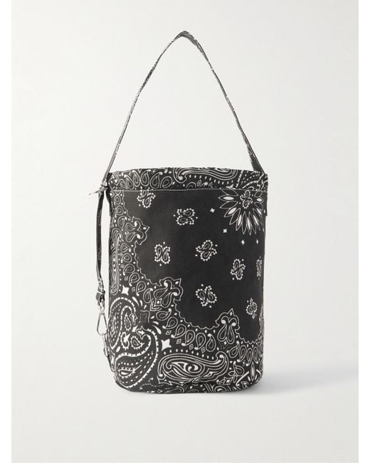 Call it By Your Name White Paisley-Print Cotton Bucket Bag