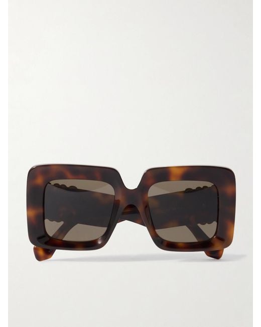 Loewe Black Anagram Oversized Square-Frame Tortoiseshell Acetate Sunglasses