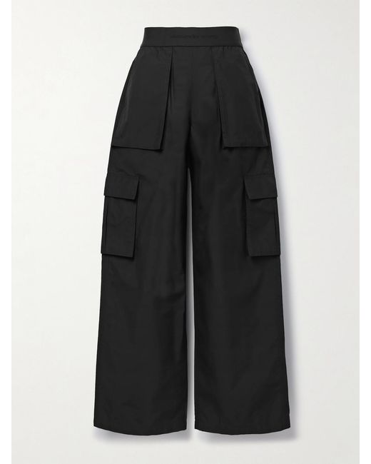 Alexander Wang Black Cotton-Blend Ripstop Wide-Leg Cargo Pants