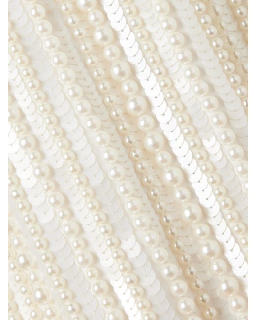 retroféte White Yaeko Embellished Crepe Halterneck Mini Dress
