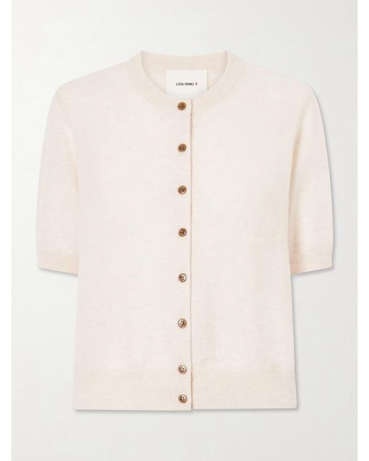 Lisa Yang Natural Marene Cashmere Knit Cardigan