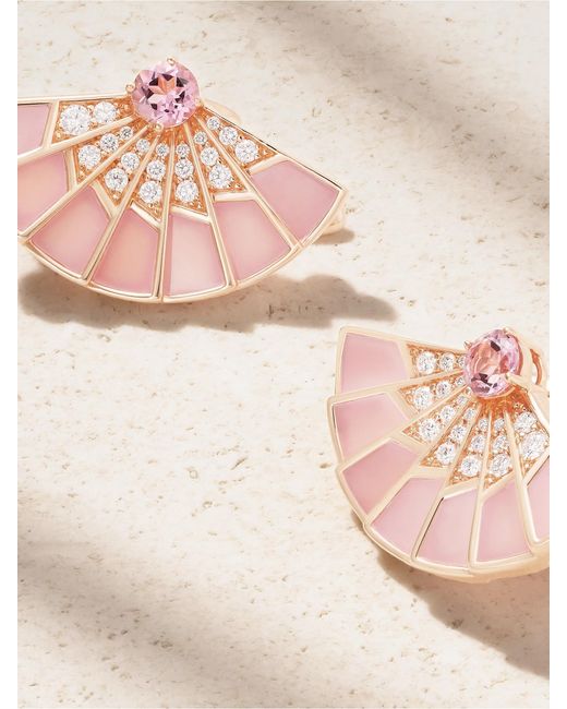 Garrard Pink Fanfare Symphony 18-Karat Rose Multi-Stone Earrings