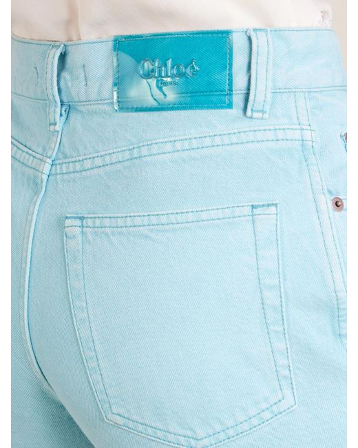 Chloé Blue High-Rise Slim-Leg Jeans