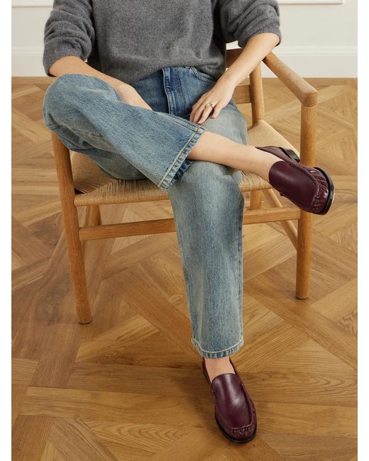 LEGRES Purple Model 64 Leather Loafers