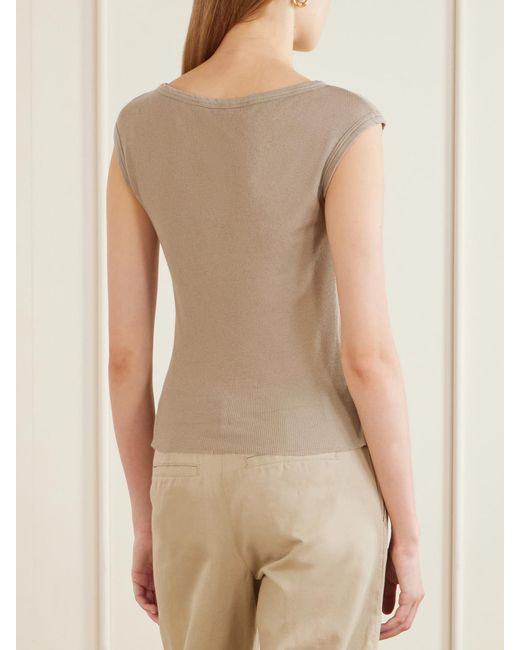 James Perse Natural Ribbed Cotton And Cashmere-Blend Tank
