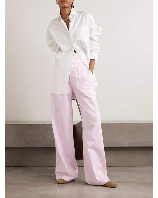 Agolde White Maria Mcmanus Oversized Organic Cotton-Poplin Shirt