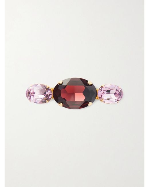 Jennifer Behr Pink Adrienne-Tone Crystal Hair Clip