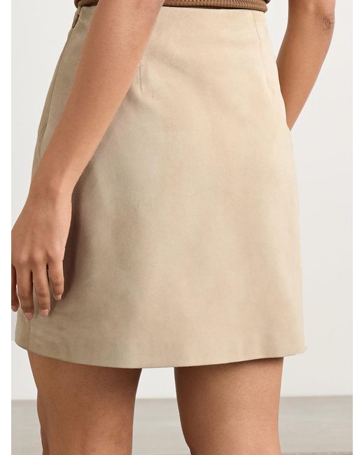 Ralph Lauren Natural Carreen Suede Mini Skirt