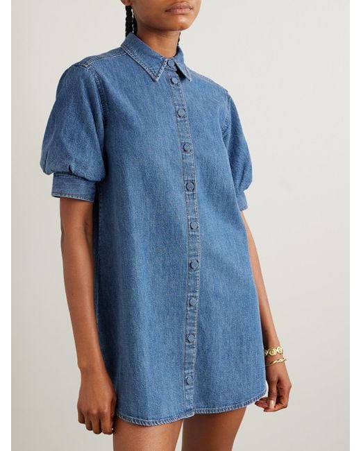 Mini-Robe-Chemise En Jean The Play FRAME en coloris Blue