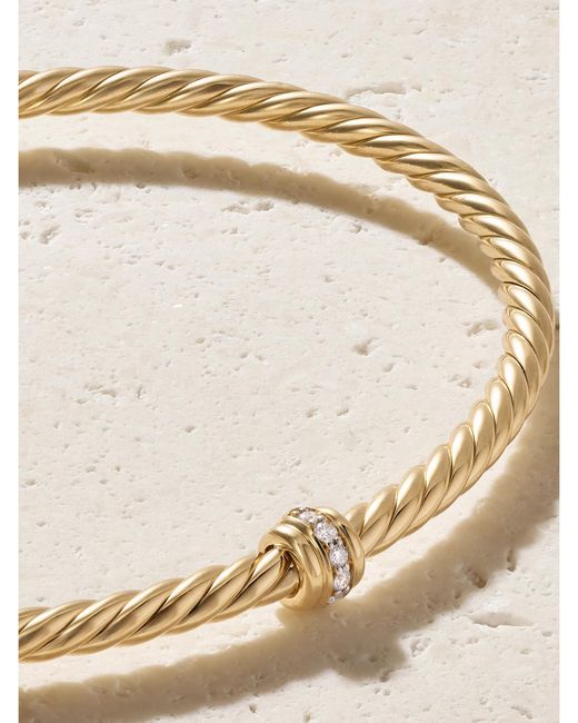 David Yurman Natural Cablespira 18-Karat Diamond Bracelet