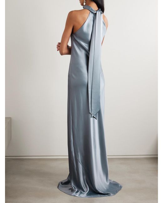 Galvan Blue Sienna Neckholder-Robe Aus Satin