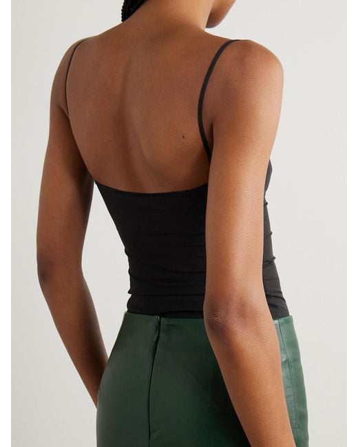 St. Agni Black Stretch-Silk Voile Camisole