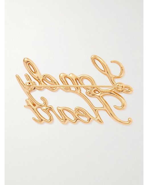 Jil Sander Metallic Lonely Heart Goldfarbene Brosche