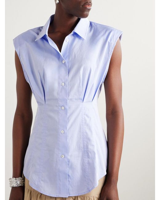 Chemise En Serge De Coton À Plis Kendra Sea en coloris Blue