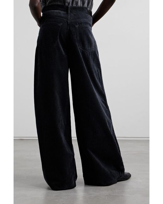 Goldsign Blue The Atticus Cotton-Corduroy Wide-Leg Pants