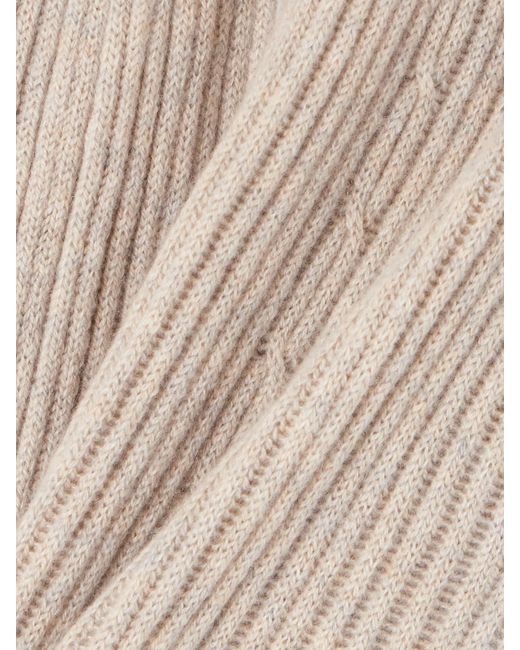 Loro Piana Natural Plane Tree Ribbed Cashmere-Blend Tapered Pants