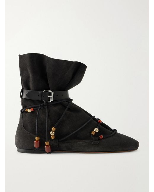 Isabel Marant Black Letiz Suede Ankle Boots