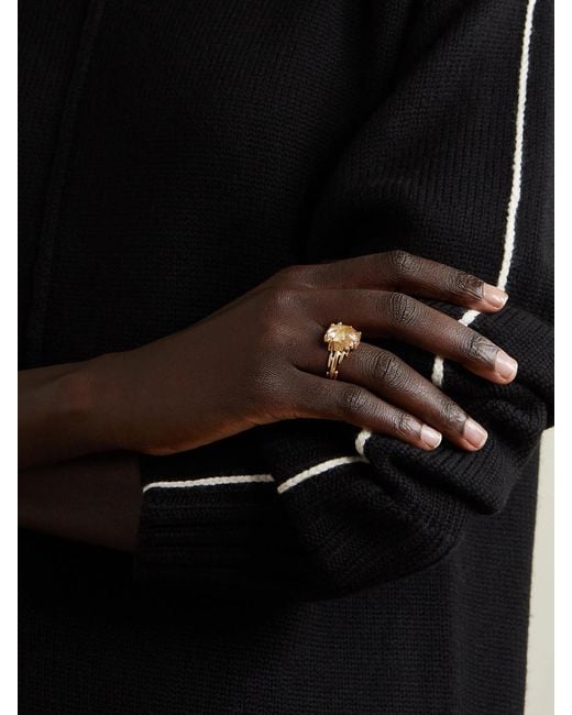 Ole Lynggaard Copenhagen Metallic Boho 18-Karat, Quartz And Diamond Ring