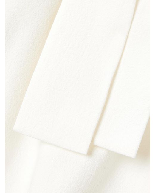 ShuShu/Tong White Tie-Neck Cotton-Poplin Blouse