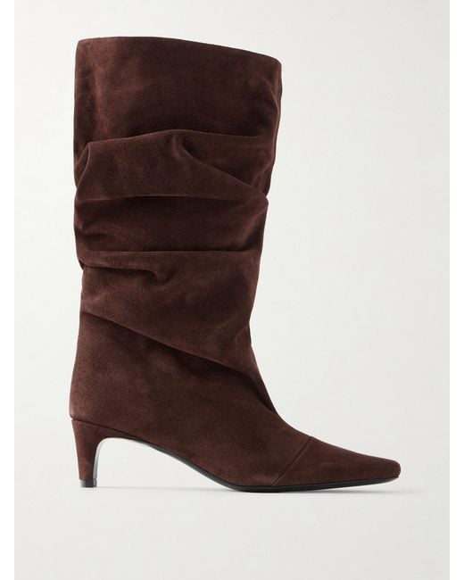 Staud Brown Wally Suede Knee Boots