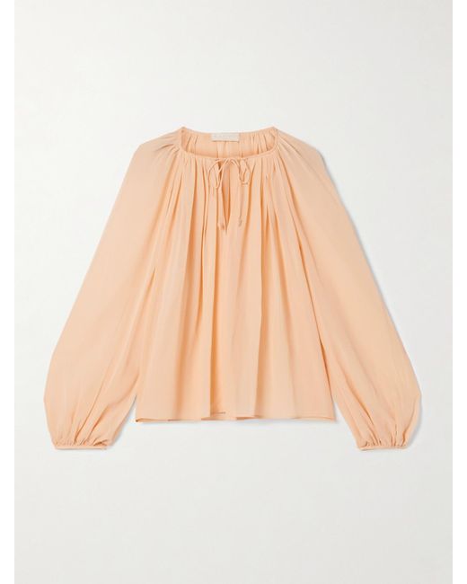 Blouse En Crêpe De Chine De Soie À Fronces Safa Ulla Johnson en coloris Natural