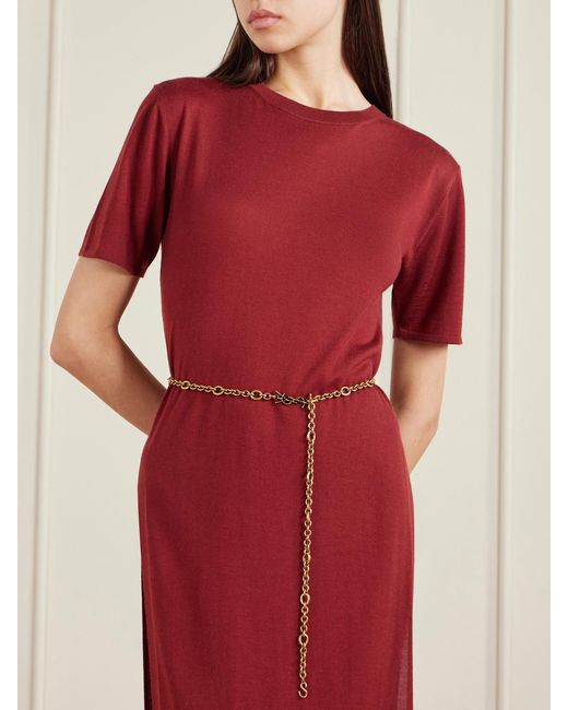 Saint Laurent Natural Tone Chain Belt