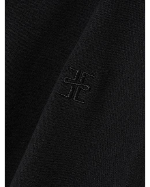 ÉTERNE Black Cotton And Modal-Blend Jersey Tapered Track Pants