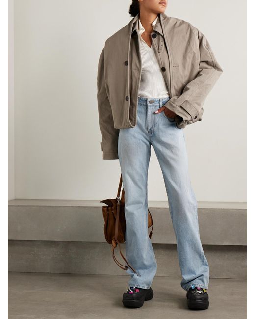 Balenciaga Blue City Studded High-Rise Straight-Leg Jeans
