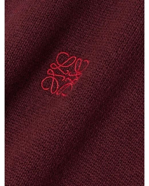 Loewe Red Asymmetrischer Cardigan Aus Einer Wollmischung Mit Stickerei