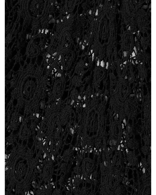 Nili Lotan Black Della Crocheted Cotton Maxi Dress